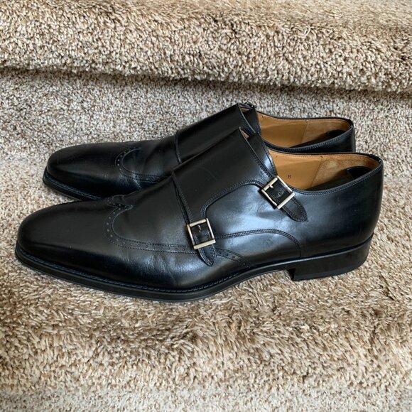 Magnanni Men\'s Black Double Monk Strap Shoes. main image 9